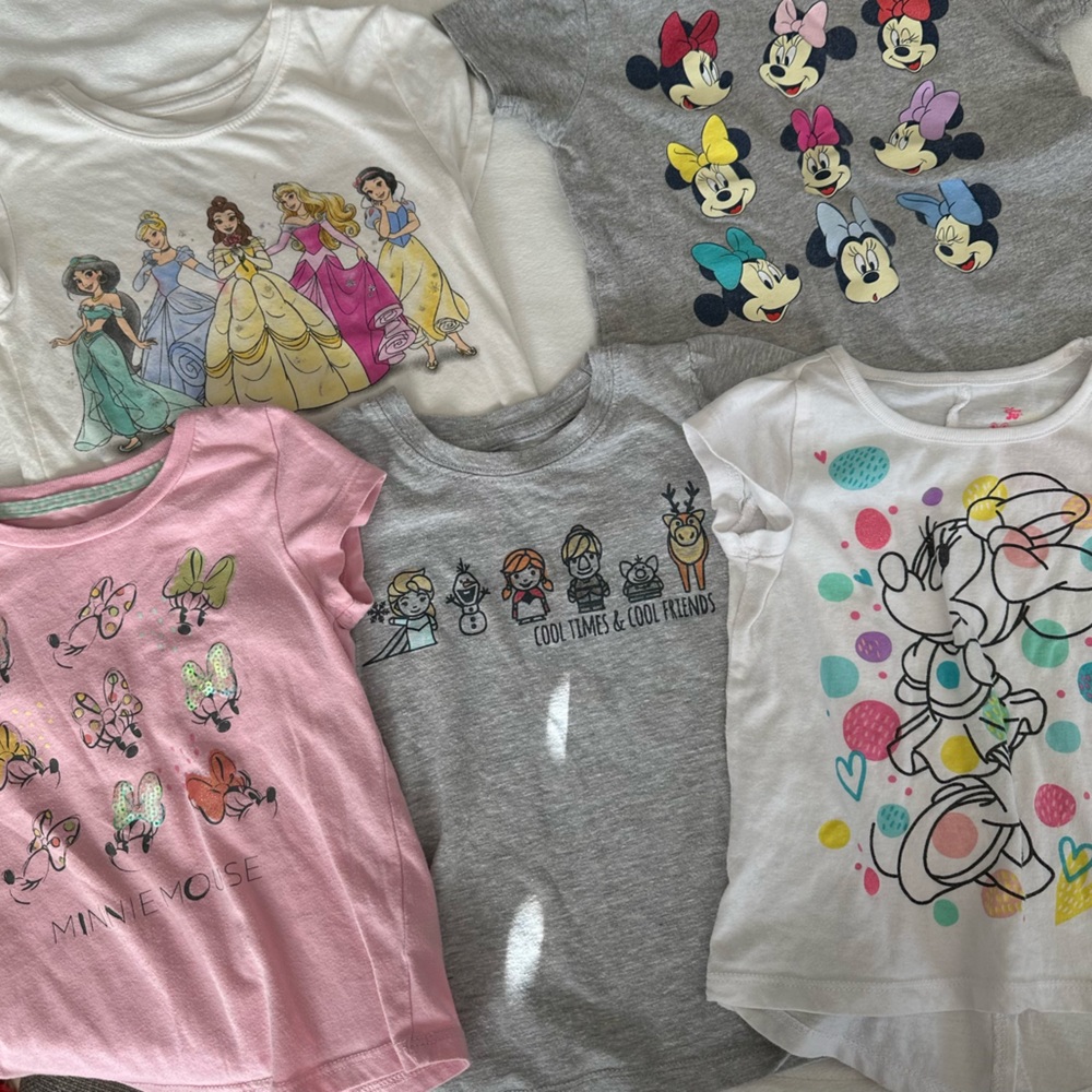 Toddler girl bundle of Disney tshirts size 4t